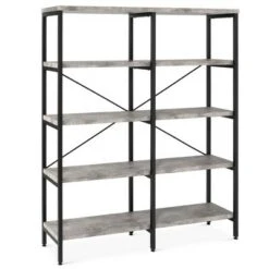 Best Choice Products 55in Storage Bookshelf for Living Room, Walkway w/ Industrial, Elevated Design -Bookshelves Sales Shop unnamed file 4336