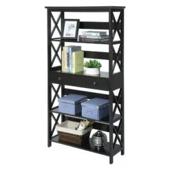 59.75" Oxford 5 Tier Bookcase with Drawer Black - Breighton Home 6 59.75" Oxford 5 Tier Bookcase with Drawer Black - Breighton Home -Bookshelves Sales Shop unnamed file 4338