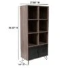 Flash Furniture Woodridge Collection 59.25"H 6 Cube Storage Organizer Bookcase with Metal Cabinet Doors and Metal Legs in Rustic Wood Grain Finish -Bookshelves Sales Shop unnamed file 4362