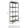 Lavish Home 5-Tier Open Industrial Style Wooden Bookshelf, Gray Woodgrain -Bookshelves Sales Shop unnamed file 4369