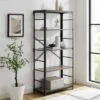 64" Benny Angle Iron 4 Tiered Mixed Material Bookshelf - Saracina Home Rustic Oak -Bookshelves Sales Shop unnamed file 4375