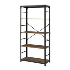 64" Benny Angle Iron 4 Tiered Mixed Material Bookshelf - Saracina Home Rustic Oak 17 64" Benny Angle Iron 4 Tiered Mixed Material Bookshelf - Saracina Home Rustic Oak -Bookshelves Sales Shop unnamed file 4381
