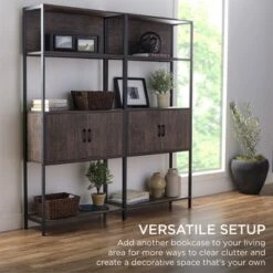 Best Choice Products Storage Bookshelf for Living Room, Walkway w/ Enclosed Cabinet, Elevated Design -Bookshelves Sales Shop unnamed file 4386