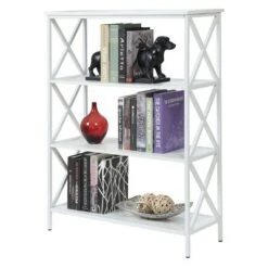 42" Tucson 4 Tier Bookcase White - Breighton Home