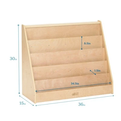 ECR4Kids Birch Hardwood Single-Sided Bookcase Display Stand for Kids, 5 Shelves, Natural Finish 3 ECR4Kids Birch Hardwood Single-Sided Bookcase Display Stand for Kids, 5 Shelves, Natural Finish