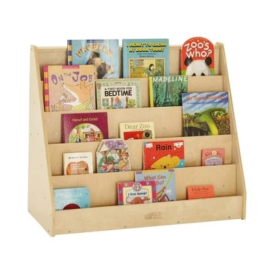 ECR4Kids Birch Hardwood Single-Sided Bookcase Display Stand for Kids, 5 Shelves, Natural Finish 4 ECR4Kids Birch Hardwood Single-Sided Bookcase Display Stand for Kids, 5 Shelves, Natural Finish - Image 2