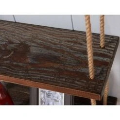 48" Brannon Pine Wood Floating Wall Shelf Gray/Walnut - Armen Living