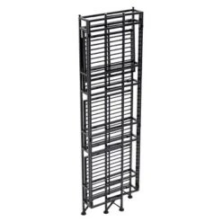 45" 4 Tier Folding Metal Shelf Black - Breighton Home