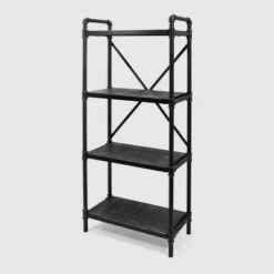Greenwood Industrial Iron Four Shelf Bookcase - Christopher Knight Home Gray/pewter Finish -Bookshelves Sales Shop unnamed file 4489
