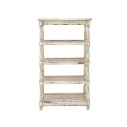 55" Metal and Wood 5 Tiered Wall Shelf White - Olivia & May -Bookshelves Sales Shop unnamed file 4530