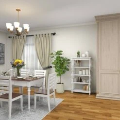 55" Metal and Wood 5 Tiered Wall Shelf White - Olivia & May -Bookshelves Sales Shop unnamed file 4537