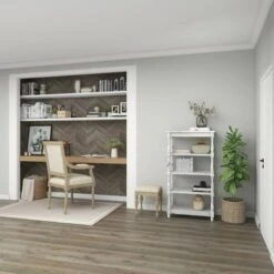 55" Metal and Wood 5 Tiered Wall Shelf White - Olivia & May -Bookshelves Sales Shop unnamed file 4541