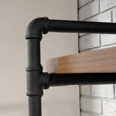 76" Tall Iron City Bookshelf Checked Oak - Sauder 5 76" Tall Iron City Bookshelf Checked Oak - Sauder - Image 3