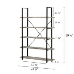 69.25" Gimetri 5 Shelf Shelving Unit Driftwood Gray - South Shore -Bookshelves Sales Shop unnamed file 4562