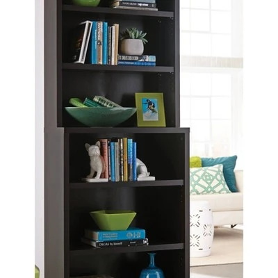 82" 6 Shelf Hutch Bookcase Black/Walnut - ClosetMaid 4 82" 6 Shelf Hutch Bookcase Black/Walnut - ClosetMaid - Image 2