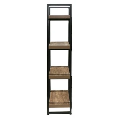 55" Bourbon Foundry 4 Tier Bookshelf Wood and Black Steel Oak - OneSpace 4 55" Bourbon Foundry 4 Tier Bookshelf Wood and Black Steel Oak - OneSpace - Image 2