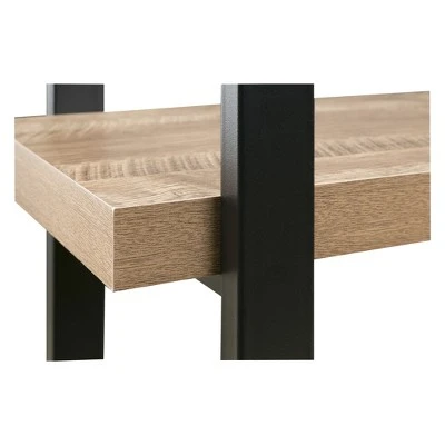 55" Bourbon Foundry 4 Tier Bookshelf Wood and Black Steel Oak - OneSpace 7 55" Bourbon Foundry 4 Tier Bookshelf Wood and Black Steel Oak - OneSpace - Image 5