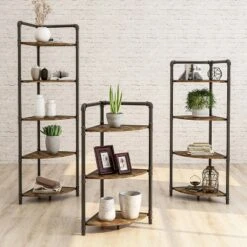 50.25" Beeme 4 Tier Corner Bookshelf Sand Black/Light Pure Copper - HOMES: Inside + Out 7 50.25" Beeme 4 Tier Corner Bookshelf Sand Black/Light Pure Copper - HOMES: Inside + Out -Bookshelves Sales Shop unnamed file 4586