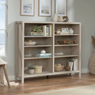 47.63" Pacific View Vertical Bookcase with 4 Adjustable Shelves Chalked Chestnut - Sauder 3 47.63" Pacific View Vertical Bookcase with 4 Adjustable Shelves Chalked Chestnut - Sauder