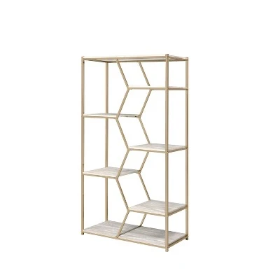 72" Otum 7 Shelf Bookcase - HOMES: Inside + Out Silver 5 72" Otum 7 Shelf Bookcase - HOMES: Inside + Out Silver - Image 3