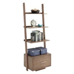 69" Savannah Mid-Century Modern Flip Top End Table Mahogany - Breighton Home