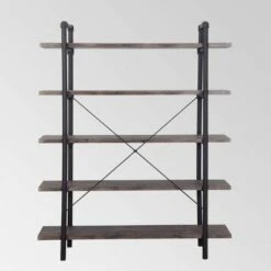 Kodiak Industrial 5 Tier Shelf - Christopher Knight Home Gray -Bookshelves Sales Shop unnamed file 4608