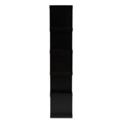 57.01" Dora Wood 5 Tier Geometric Bookshelf Dark Brown - Baxton Studio -Bookshelves Sales Shop unnamed file 4618