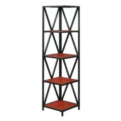 Breighton Home Tucson Metal 5 Tier Corner Bookcase - Johar Furniture Gray/black -Bookshelves Sales Shop unnamed file 4635