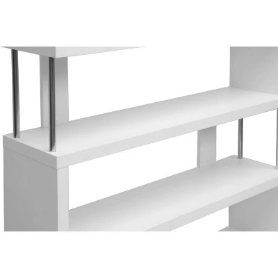 75.5" Barnes Six Shelf Modern Bookshelf White - Baxton Studio 4 75.5" Barnes Six Shelf Modern Bookshelf White - Baxton Studio - Image 2