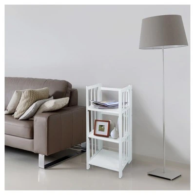 38" 3-Shelf Folding Bookcase - Flora Home Walnut 8 38" 3-Shelf Folding Bookcase - Flora Home Walnut - Image 6