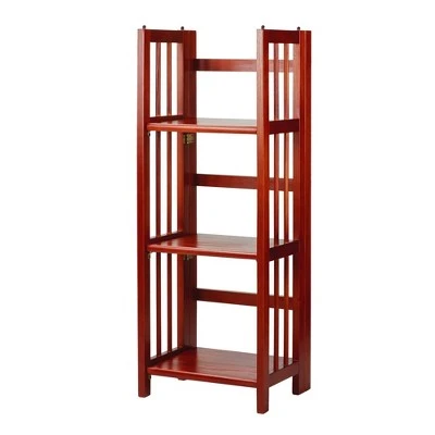 38" 3-Shelf Folding Bookcase - Flora Home Walnut 12 38" 3-Shelf Folding Bookcase - Flora Home Walnut - Image 10
