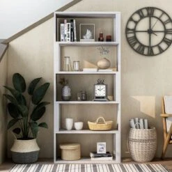 70.75" Montalva 5 Shelf Bookcase White Oak - HOMES: Inside + Out 11 70.75" Montalva 5 Shelf Bookcase White Oak - HOMES: Inside + Out -Bookshelves Sales Shop unnamed file 4665