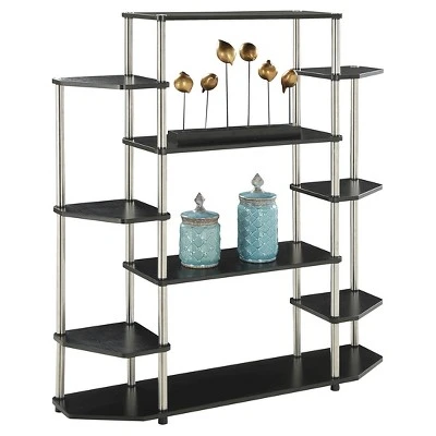 52.5" Wall Unit Bookshelf Black - Breighton Home 3 52.5" Wall Unit Bookshelf Black - Breighton Home