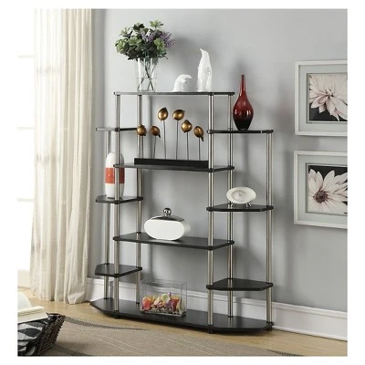 52.5" Wall Unit Bookshelf Black - Breighton Home 4 52.5" Wall Unit Bookshelf Black - Breighton Home - Image 2