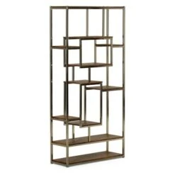 Steve Silver Co. 71" Alize Book Shelf Natural and Chrome - Steve Silver