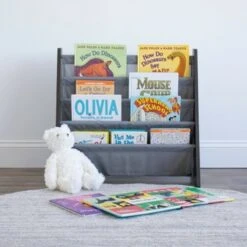 Sumatra Kids' Bookshelf 4 Tier Book Organizer Espresso/Gray - Humble Crew -Bookshelves Sales Shop unnamed file 471