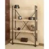 Olivia & May 67" Tall Industrial Metal and Wood Bookshelf Brown - Olivia & May