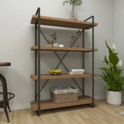 Olivia & May 67" Tall Industrial Metal and Wood Bookshelf Brown - Olivia & May 20 Olivia & May 67" Tall Industrial Metal and Wood Bookshelf Brown - Olivia & May -Bookshelves Sales Shop unnamed file 4715