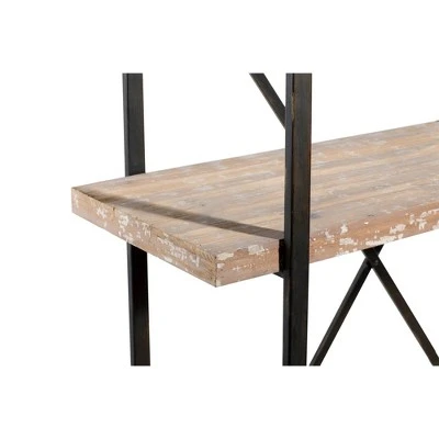 Olivia & May 67" Tall Industrial Metal and Wood Bookshelf Brown - Olivia & May 16 Olivia & May 67" Tall Industrial Metal and Wood Bookshelf Brown - Olivia & May - Image 14