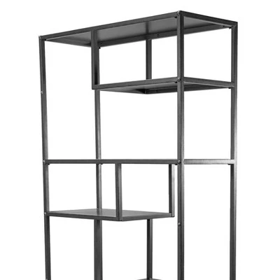 69" Dustin 6 Shelf Bookcase Dark Gray - HOMES: Inside + Out 4 69" Dustin 6 Shelf Bookcase Dark Gray - HOMES: Inside + Out - Image 2