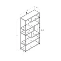 69" Dustin 6 Shelf Bookcase Dark Gray - HOMES: Inside + Out 15 69" Dustin 6 Shelf Bookcase Dark Gray - HOMES: Inside + Out -Bookshelves Sales Shop unnamed file 4735