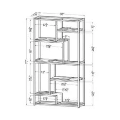 70.25" Beverly 6 Shelf Etagere Display - HOMES: Inside + Out Chrome -Bookshelves Sales Shop unnamed file 4776