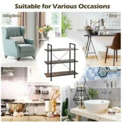 Costway 3-Tier Bookshelf Industrial Bookcase Display Shelf Storage Rack Rustic Brown 17 Costway 3-Tier Bookshelf Industrial Bookcase Display Shelf Storage Rack Rustic Brown -Bookshelves Sales Shop unnamed file 478