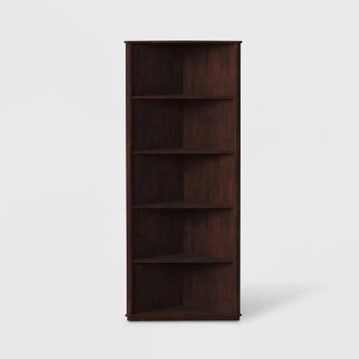 78" Mcafee Contemporary 5 Tier Corner Bookshelf - HOMES: Inside + Out White 4 78" Mcafee Contemporary 5 Tier Corner Bookshelf - HOMES: Inside + Out White - Image 2