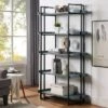 Kellare 5 Shelf Contemporary Bookcase - HOMES: Inside + Out Antique White/black -Bookshelves Sales Shop unnamed file 4805