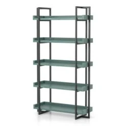Kellare 5 Shelf Contemporary Bookcase - HOMES: Inside + Out Antique White/black -Bookshelves Sales Shop unnamed file 4807