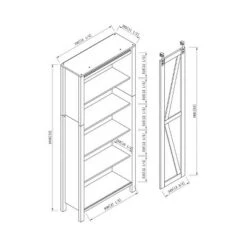 72" Arbolada Sliding Door Bookcase - HOMES: Inside + Out White Oak -Bookshelves Sales Shop unnamed file 4827