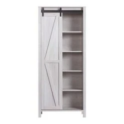 72" Arbolada Sliding Door Bookcase - HOMES: Inside + Out White Oak -Bookshelves Sales Shop unnamed file 4829