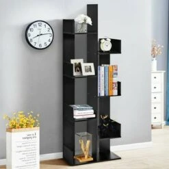 Costway 8-Tier Bookshelf Bookcase w/8 Open Compartments Space-Saving Storage Rack White/Black -Bookshelves Sales Shop unnamed file 483