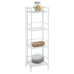 45" 4 Tier Folding Metal Shelf White - Breighton Home